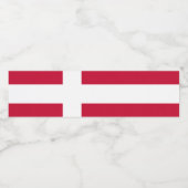 Vlag van Denemarken Waterfles Etiket (Enkel label)