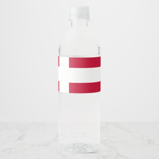 Vlag van Denemarken Waterfles Etiket (Voorkant)