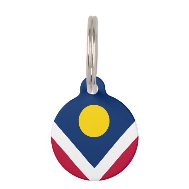 Vlag van Denver, Colorado Huisdierpenning (Voorkant)