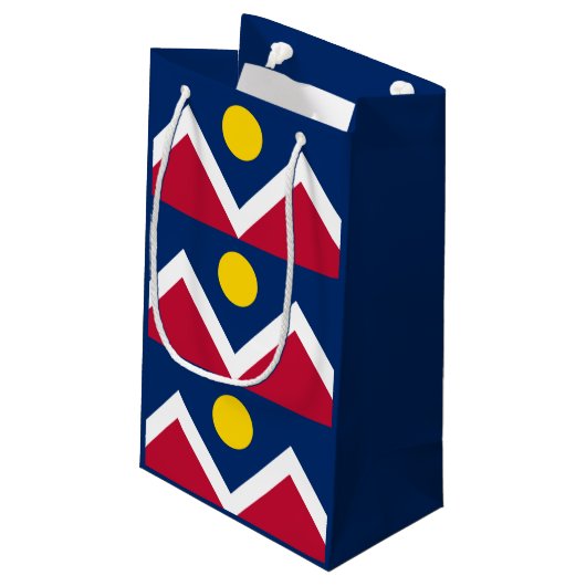 Vlag van Denver, Colorado Klein Cadeauzakje (Achterkant Gekanteld)