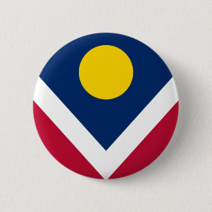 Vlag van Denver, Colorado Ronde Button 5,7 Cm