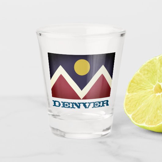 Vlag van Denver, Colorado Shot Glas (Voorkant)