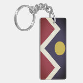 Vlag van Denver, Colorado Sleutelhanger (Voorkant Links)