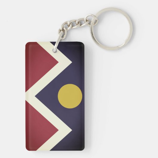 Vlag van Denver, Colorado Sleutelhanger (achterkant)