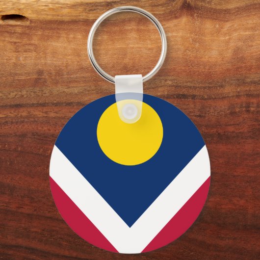 Vlag van Denver, Colorado Sleutelhanger (Achterkant)