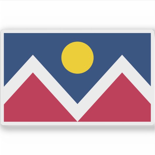 Vlag van Denver, Colorado Sticker (Voorkant)