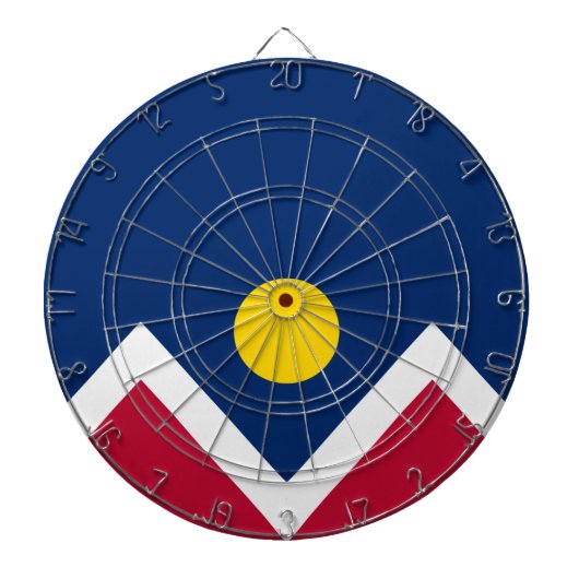 Vlag van Denver (Colorado, Verenigde Staten) Dartbord (Voorkant)