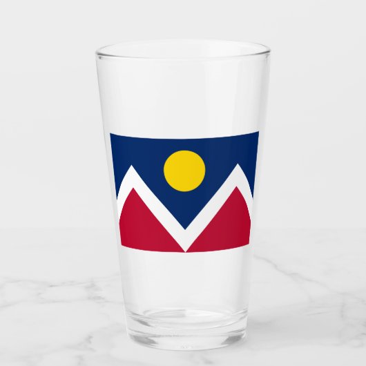 Vlag van Denver (Colorado, Verenigde Staten) Glas (Voorkant)