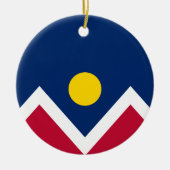 Vlag van Denver (Colorado, Verenigde Staten) Keramisch Ornament (Voorkant)
