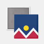 Vlag van Denver (Colorado, Verenigde Staten) Magneet (Voorkant / Achterkant)