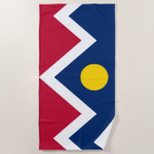 Vlag van Denver (Colorado, Verenigde Staten) Strandlaken (Voorkant)