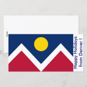 Vlag van Denver, Prettige Feestdagen vanuit Denver Feestdagenkaart (Voorkant / Achterkant)