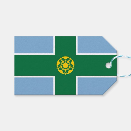 Vlag van Derbyshire (County of England, Verenigd K Cadeaulabel (Voorkant (Horizontaal))