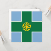 Vlag van Derbyshire (County of England, Verenigd K Kaart (Voorkant / Achterkant in situ)
