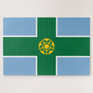 Vlag van Derbyshire (County of England, Verenigd K Legpuzzel