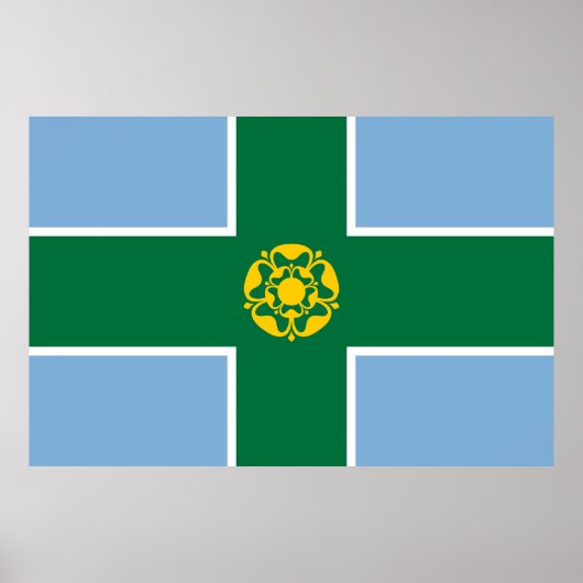 Vlag van Derbyshire (County of England, Verenigd K Poster (Voorkant)