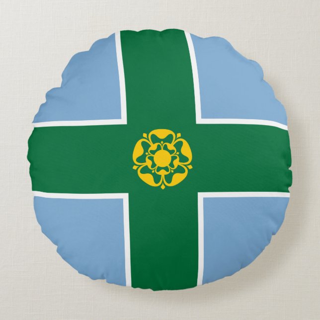 Vlag van Derbyshire (County of England, Verenigd K Rond Kussen (Voorkant)