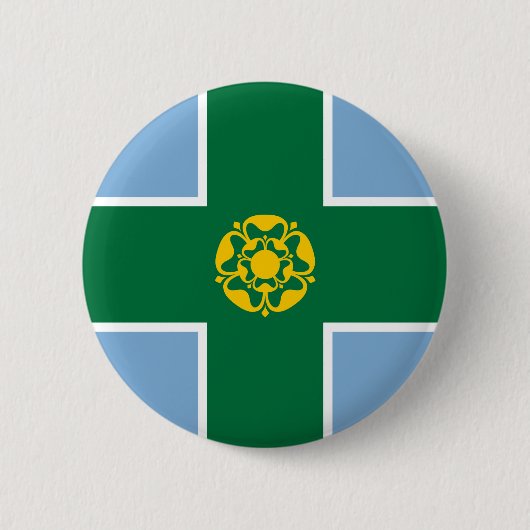 Vlag van Derbyshire (County of England, Verenigd K Ronde Button 5,7 Cm (Voorkant)
