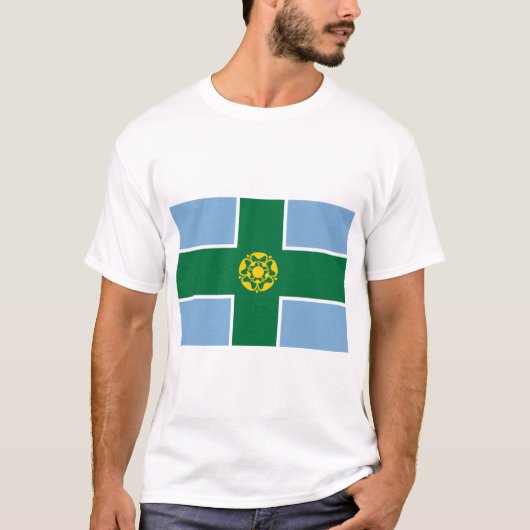 Vlag van Derbyshire (County of England, Verenigd K T-shirt (Voorkant)
