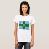 Vlag van Derbyshire (County of England, Verenigd K T-shirt (Voorkant volledig)