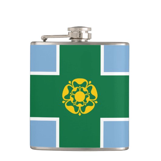 Vlag van Derbyshire Hip Flask Heupfles (Voorkant)