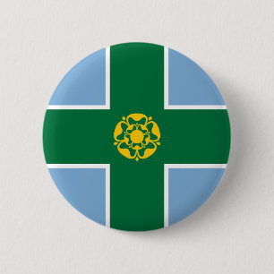 Vlag van Derbyshire Pinback Button