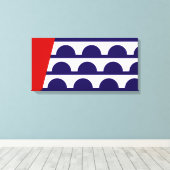 Vlag van Des Moines (Iowa City) Canvas Afdruk (Insitu (Houten vloer))