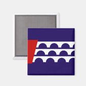 Vlag van Des Moines (Iowa City) Magneet (Voorkant / Achterkant)
