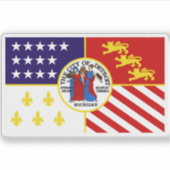 Vlag van Detroit, Michigan (1976-2000) Sticker (Voorkant)
