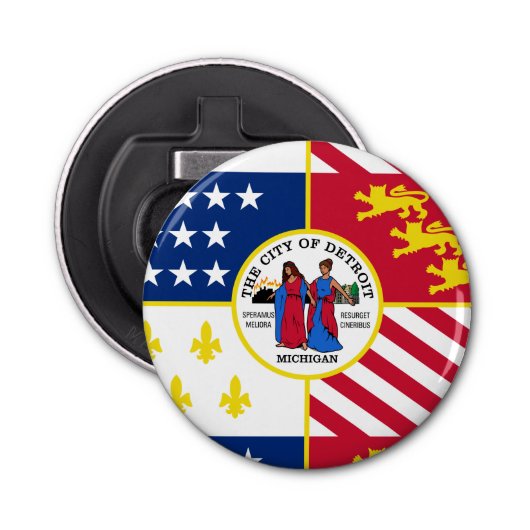 Vlag van Detroit, Michigan Bottle Opener (Voorkant)