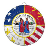 Vlag van Detroit, Michigan Dartboard Dartbord (Voorkant)