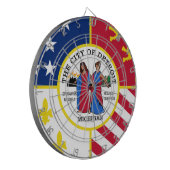 Vlag van Detroit, Michigan Dartboard Dartbord (Voorkant Links)