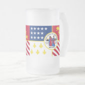 Vlag van Detroit, Michigan Frosted Glass Beer Mok (Voorkant rechts)