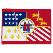 Vlag van Detroit, Michigan Gift Bag Groot Cadeauzakje (Achterkant)