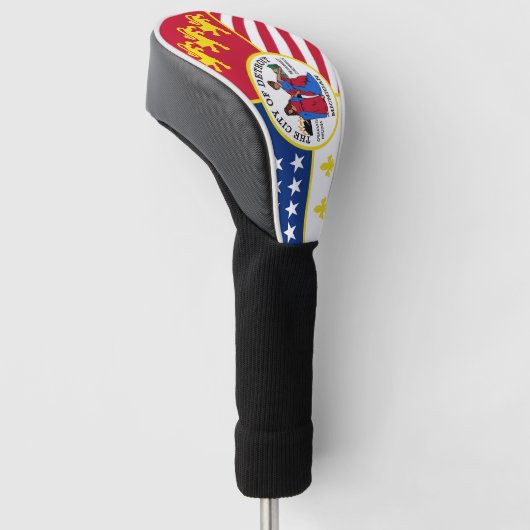Vlag van Detroit, Michigan Golfheadcover (Schuin)