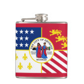 Vlag van Detroit, Michigan Hip Flask Heupfles (Voorkant)