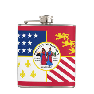 Vlag van Detroit, Michigan Hip Flask Heupfles