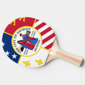 Vlag van Detroit, Michigan Ping Pong Paddle Tafeltennisbatje (Zijkant)