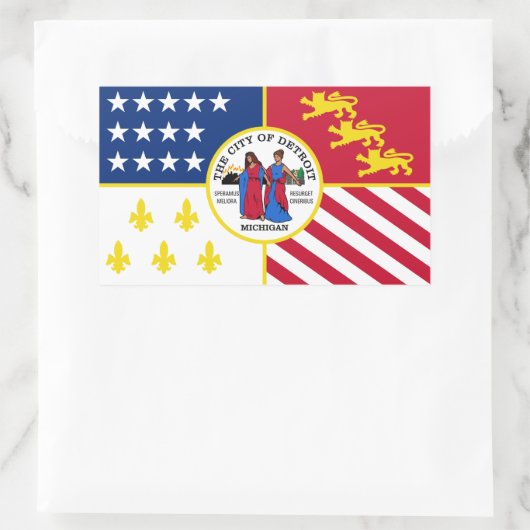 Vlag van Detroit, Michigan Rechthoekige Sticker (Tas)
