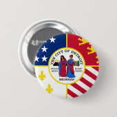 Vlag van Detroit, Michigan Ronde Button 5,7 Cm (Voorkant /achterkant)