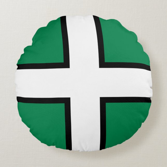 Vlag van Devon (Groot-Brittannië) Rond Kussen (Voorkant)