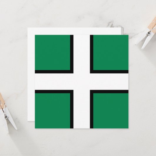 Vlag van Devon (VK) Kaart (Voorkant / Achterkant in situ)