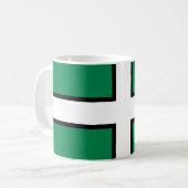 Vlag van Devon (VK) Koffiemok (Voorkant links)