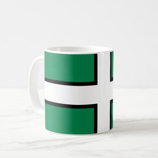 Vlag van Devon (VK) Koffiemok (Voorkant links)