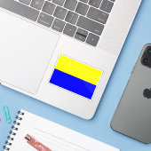 Vlag van Diekirch, Luxemburg Sticker (Laptop met iPhone)