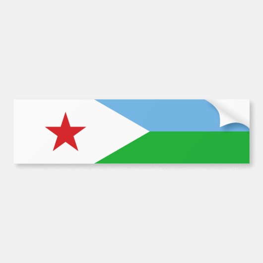 Vlag van Djibouti (Afrikaanse natie) Bumpersticker (Voorkant)