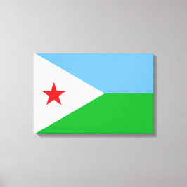 Vlag van Djibouti (Afrikaanse natie) Canvas Afdruk