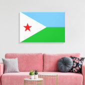 Vlag van Djibouti (Afrikaanse natie) Canvas Afdruk (Insitu (Woonkamer))