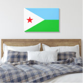 Vlag van Djibouti (Afrikaanse natie) Canvas Afdruk (Insitu (Slaapkamer))