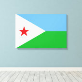 Vlag van Djibouti (Afrikaanse natie) Canvas Afdruk (Insitu (Houten vloer))
